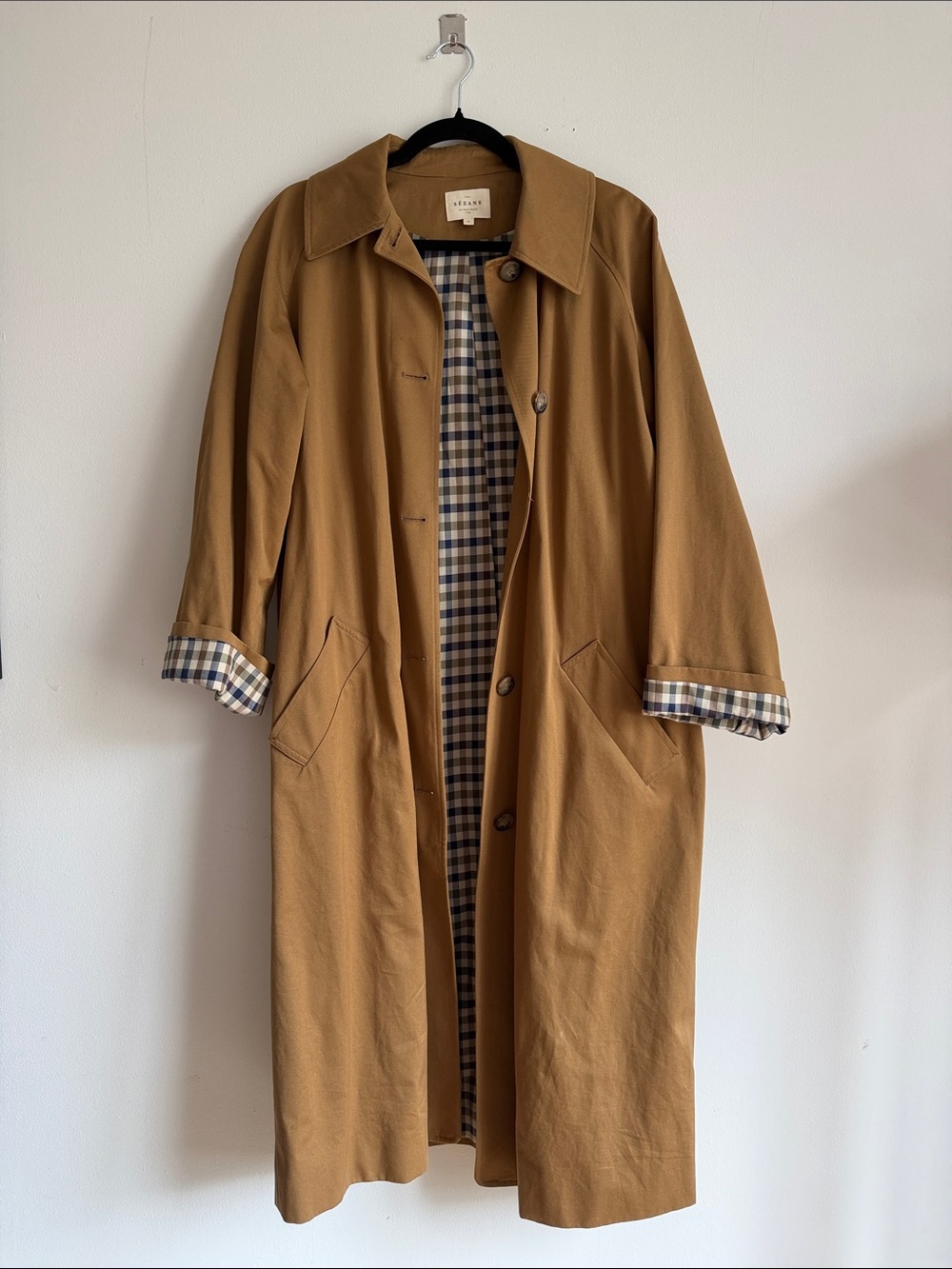 Sezane Clyde Trench Coat in Camel, Size 36 (Size 4)